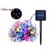 50LED Solar Powered Outdoor String Lights , Waterproof Solar Christmas Lights Cherry Floral Decoration