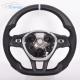 Black Leather Golf Mk8 Vw Racing Steering Wheel Carbon Fiber Grey Stripe