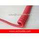 UL20378 TPU Curly Cable 28AWG 13C OD6.5mm VW-1 Red L=320mm TPE Insulated 105C 30V