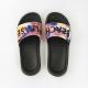 Fabric Upper Beach Slide Sandals , Textured Sole Colorful Slide Sandals