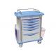 Multi-Function Hospital Nursing Equipment ABS Medicine Trolley Cart With Drawers , Lock (ALS-MT134)
