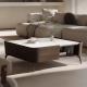 Oak Wood Coffee Table Ceramic Top Square Coffee Table With Storage Space