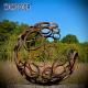 Circular Splicing Spherical Corten Steel Sculpture 120cm For Garden