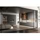 Customized PET Kitchen Cabinets Modern Gray Kitchen Cabinet With Winecase