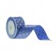 Decoration Printed Satin Ribbon With Glitter Blue Color 19mm Width Snag Free