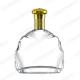 Acid Etch Surface Handling Glass Whisky Brandy Bottle with Round Crystal Stopper