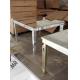 Square Mirrored Dining Table For Rent 39 Inches Solid Painting Wood Legs