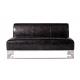 Retro Style Full Size Black Leather Modern Living Room Furnitures Western Corner Sofa