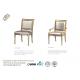 Silvered And Gilt Eglomise Side Arm Hotel Dining Chairs With Silk Back And Seat