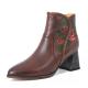 HZM034 Ethnic Style Retro Women'S Boots Autumn And Winter New Leather Women'S Shoes Boots Original Embroidery Thick Heel