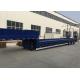 Blue Color Hydraulic Flat Bed Semi Trailer Truck 3 Axles 80t Normal Suspension