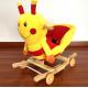 Fashion Plush Rocking Honeybee Animal Toys With Music For Children Riding On