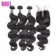 Cuticle Aligned Body Human Hair Weave With Extentions Human Hair Lace Closure
