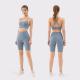 V Shaped Yoga Set Clothes tummy control Breathable 2 Piece Shorts And Crop Top