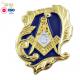 High Quality Shiny Gold Plated Custom Design Freemason Club Pin Irregularly Shaped Soft Enamel Masonic Lapel Pins