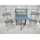 Square Steel 60cm Table And Chairs Flower Stand Outdoor Set