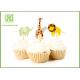 Cute Hello Kitty Cupcake Picks , Easter Zoo Animal Cake Toppers For Baby Shower