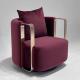 Fuchsia Creative Luxury Velvet Sofa Chair Gold Stainless Steel Armchair Custom