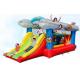 0.55mm PVC Inflatable Bouncer Castle Flying Fish Double Slide Bounce House Rentals