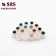 round small colorful semi-precious stones roller ball plastic holder with ball for rollon bottle