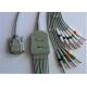 Goldway / Nihon Kohden Ecg Cable , 5.0mm Dia Mindray Ecg Cable Db 15 Pin