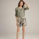 Woven High Waisted Floral Shorts 55% Linen Womens Viscose Shorts