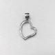 Wedding Sterling Silver Heart Pendant / Solid Silver Pendant Without Stone