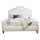 White Fabric Leather Box Spring Bed with Storage Double Bed Furniture