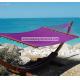Purple Micro Weave Caribbean Style Hammock With Marine Varnished Luxury Lauan Hardwood Bar