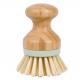 3.9in Kitchen Scrub Brush Bamboo Dish Scrubber Brush 2inch Long Bristles 150g With Wood Handle