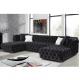 Factory wholesale new hot selling velvet living room sofa 8 seats couch sofas black tufted velvet sofa