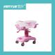 Pink Plastic Hospital Baby Crib For Easy Cleaning And Updating