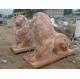 1.8m Travertine Large Lion Garden Ornament Stone Carving Sculpture