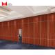 Red Wood Board Surface Operable Partition Wall 65mm Thick