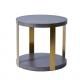 Luxury Round Wooden Top Stainless Steel  Coffee Table Sturdy 72x64cm