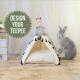 100 % Handmade DIY Teepee For Rabbits Hedgehog Ferret Washable