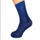 Blue Ribbed Mid Calf Nylon Socks