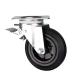 160mm Swivel Plate Rubber Caster For Garbage Bin With Brake