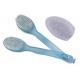 Oval Head & Blue Curved Long Handled Back Scrubber For Wet / Dry Brushing
