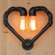 Creative vintage pipe wall light loft edison industry E27 light bar Heart wall lamp (WH-VR-34）