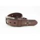 Men Genuine Leather Studded Belt 3.2cm Width With Light Brown Color