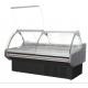 Curved Flip Up Glass Door Meat Display Refrigerator For Butchery Shops Commercial