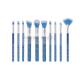 Eye Catching Blue Mass Level Makeup Brushes , Face And Eye Brush Set Water Look Handle