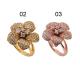 925 Serling Silver Flower Ring With Platinum / Gold / Rose Gold Plated At Factory Price