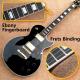 LP Custom Shop Black Color Electric Guitar EBONY Fretboard Binding frets Golden Hardware