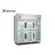 6 Door Commercial Upright Coolers Refrigerators , Adjustable Feet Restaurant Display Refrigerator