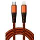Customized Braided Charging Cable USB A To Lightning / Android / Type C Devices 1m Length Aluminum Alloy With Pvc