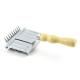Stainless Steel Horse Grooming Tools , Heavy Duty Metal Curry Comb Wood Handle