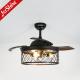 42 Inches Farmhouse Bedroom Invisible Ceiling Fan With Lights And Remote Control