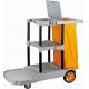Commercial Grey Plastic 3 Shelf Custodial Cleaning Carts